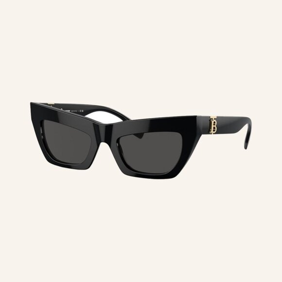 NWT BURBERRY SUNGLASSES WOMEN BLACK CAT EYE - Picture 1 of 4